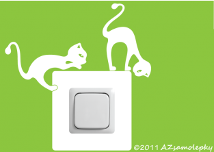 Samolepky pod vypínač - Kočky v akci