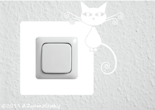 Samolepky pod vypínač - Moderní kočka I
