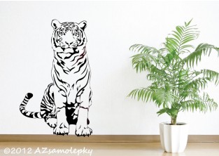 Samolepky na zeď - Sedící tygr
