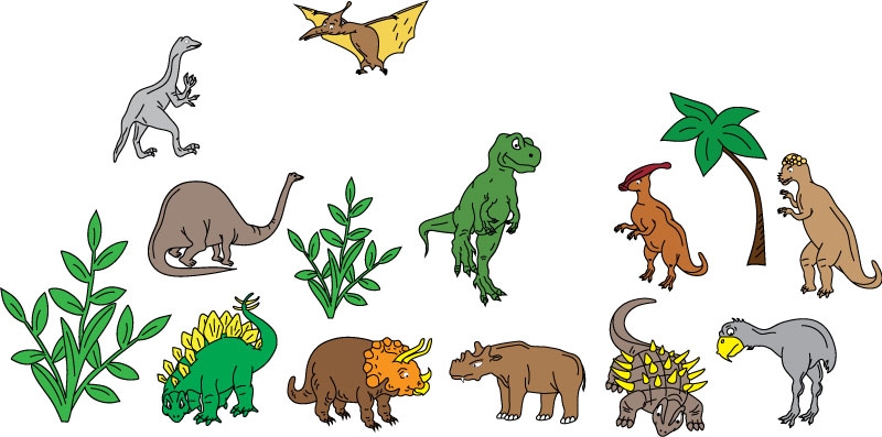 DĚTSKÉ samolepky na zeď - Dinosauři - kolekce XL