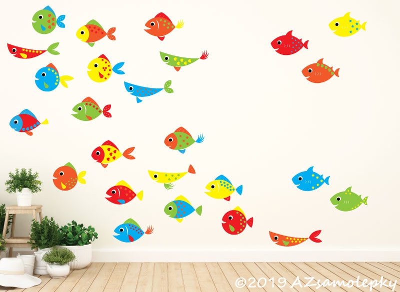 DĚTSKÉ samolepky na zeď - Dětské samolepky na zeď - Rybky a rybičky