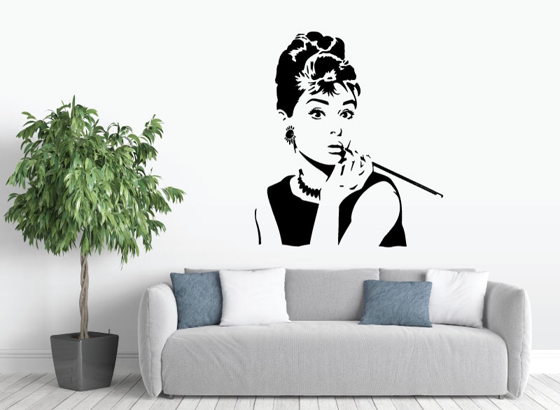VÝPRODEJ - samolepky na zeď - Výprodej samolepky na zeď - Audrey Hepburn