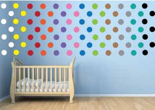 Dětské samolepky na zeď - Maxi - puntíky