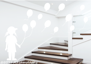 Samolepky na zeď - Holčička s balónky