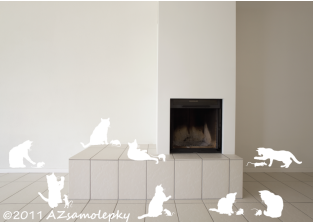 Samolepky na zeď - Hra kočky s myší