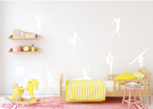 Samolepky na zeď - Kolekce gymnastek