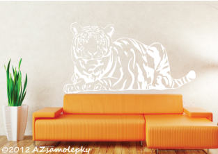 Samolepky na zeď - Ležící tygr