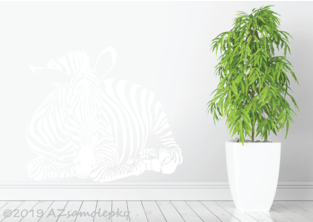 Samolepky na zeď - Ležící zebra