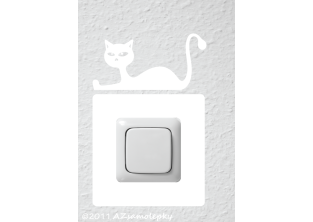 Samolepky pod vypínač - Kočka v akci I