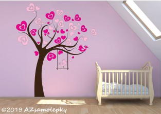 Dětské samolepky na zeď - Srdíčkový strom