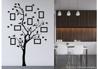 Samolepky na zeď - FOTO Strom s ptáčky a srdíčky