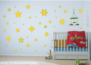 Dětské samolepky na zeď - Hvězdy a hvězdičky