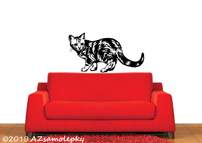 Samolepky na zeď - Kočka domácí - XL (60 x 32 cm)