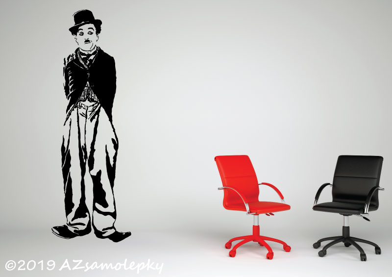 Samolepky na zeď - Charlie Chaplin - M (31 x 90 cm)