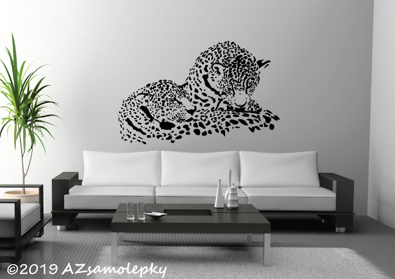 Samolepky na zeď - Pár jaguárů - XL (150 x 96 cm) + doprava zdarma