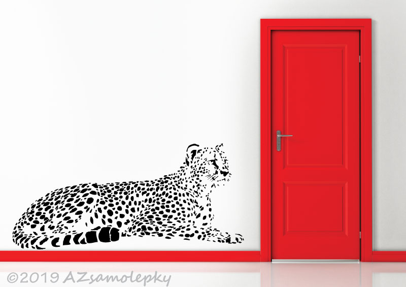 Samolepky na zeď - Ležící gepard - M (100 x 46 cm)