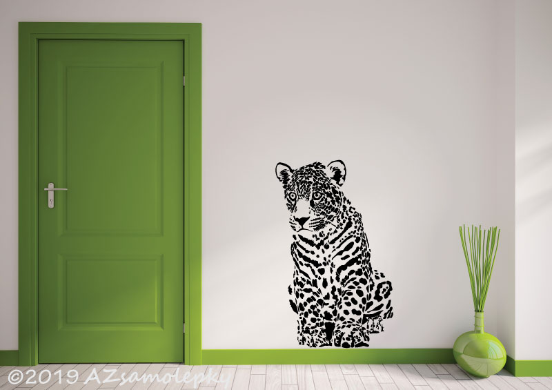 Samolepky na zeď - Mládě jaguára - M (50 x 80 cm)