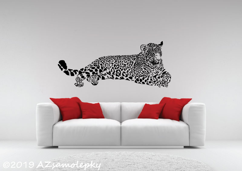 Samolepky na zeď - Ležící jaguár I - XL (150 x 60 cm) + doprava zdarma