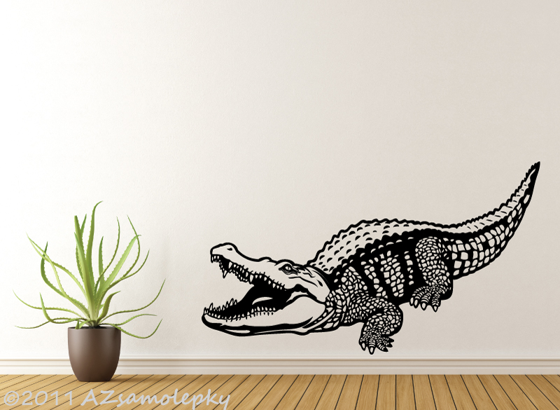 Samolepky na zeď - Krokodýl - M (75 x 43 cm)