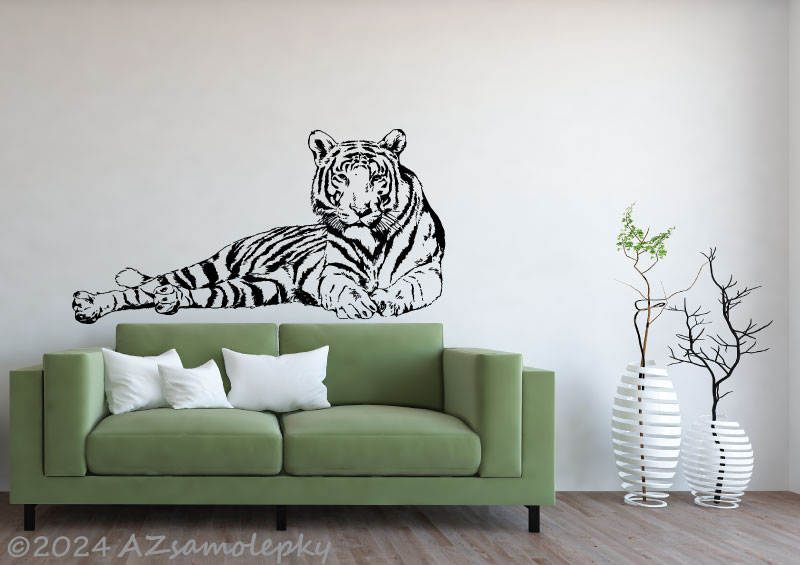Samolepky na zeď - Ležící tygr II. - S (75 x 40 cm)