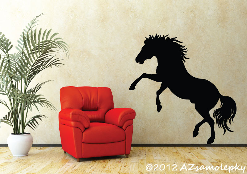 Samolepky na zeď - Divoký kůň - XL (90 x 90 cm)