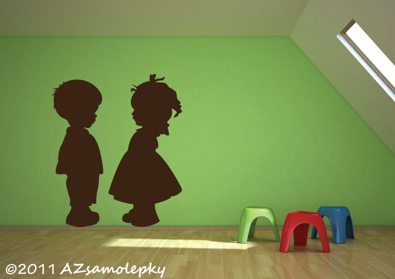 Samolepky na zeď - Dětské postavy - L (78 x 90 cm)