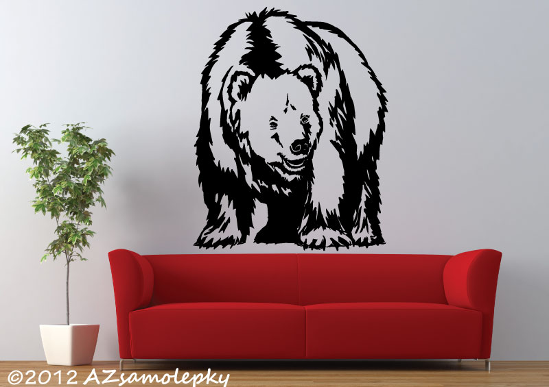 Samolepky na zeď - Medvěd hnědý - S (35 x 45 cm)