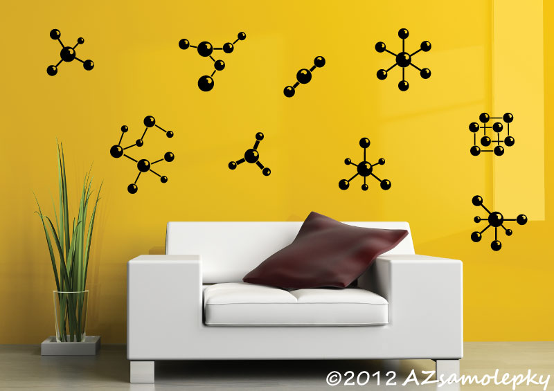 Samolepky na zeď - Molekuly - kolekce XL