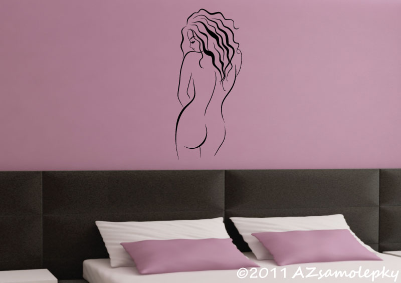 Samolepky na zeď - Silueta dívky - XL (53 x 120 cm)