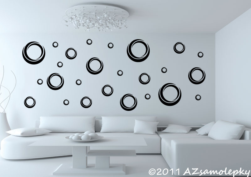 Samolepky na zeď - Moderní bublinky - kolekce L