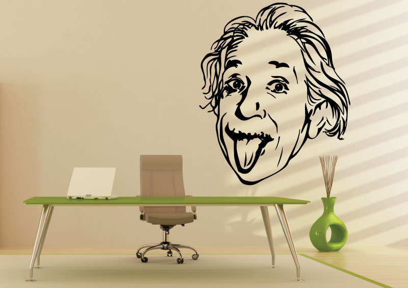 Samolepky na zeď - Albert Einstein - M (50 x 60 cm)