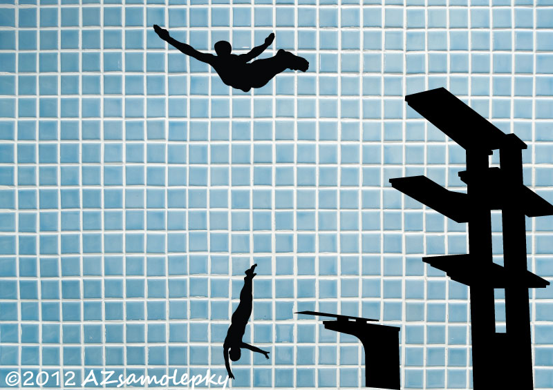 Samolepky na zeď - Skok do vody - M