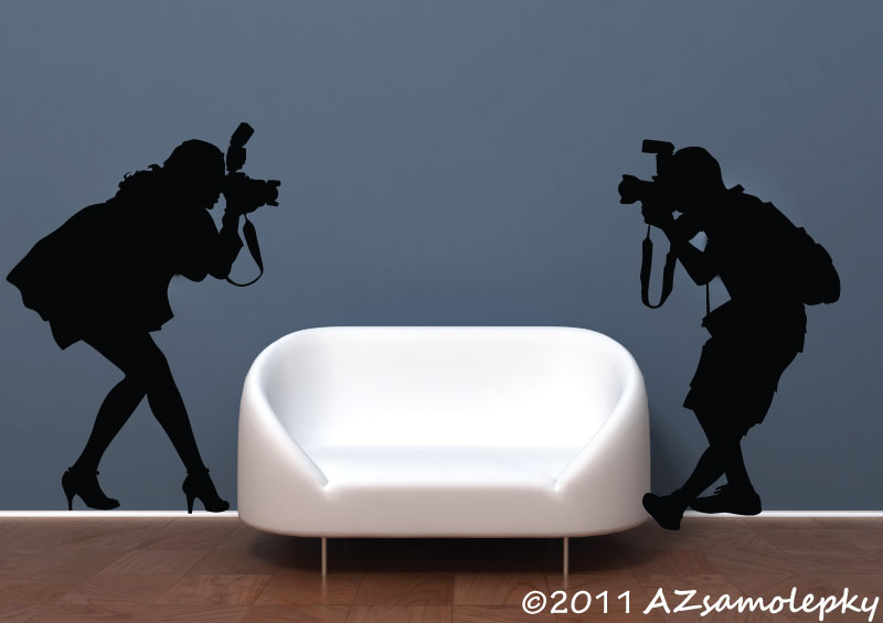 Samolepky na zeď - Fotografové - XL (výška postavy 100 cm) + doprava zdarma