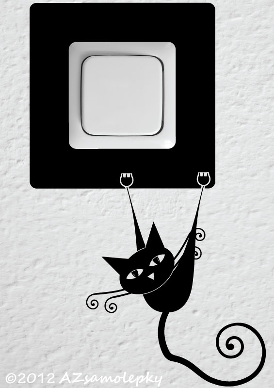 Samolepky pod vypínač - Moderní kočka II