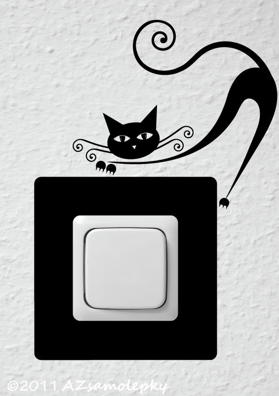Samolepky pod vypínač - Moderní kočka III