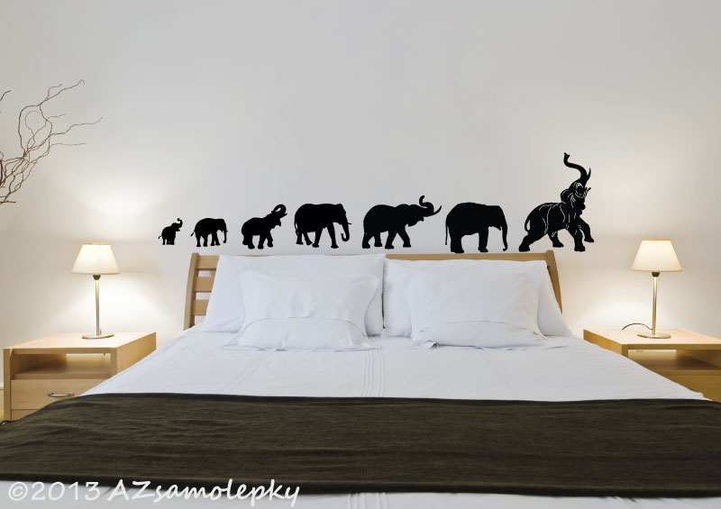 Samolepky na zeď - Sloni pro štěstí - kolekce XL