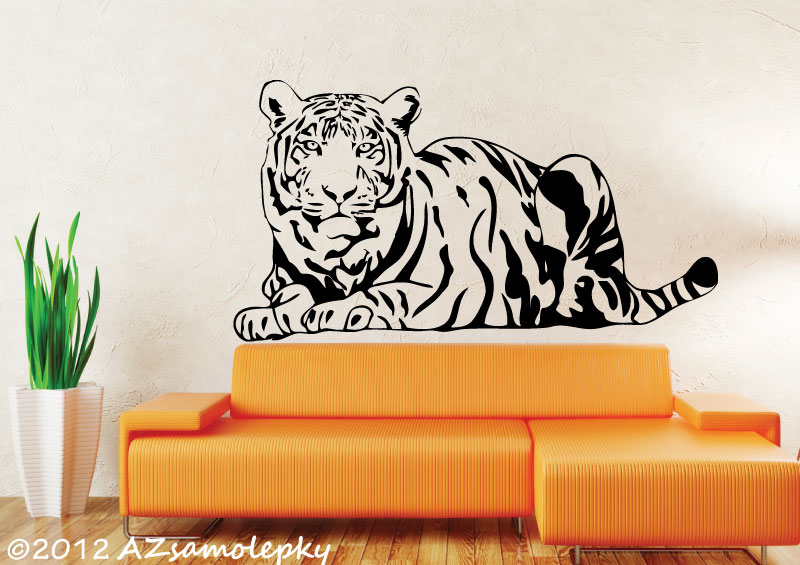 Samolepky na zeď - Ležící tygr - S (75 x 40 cm)