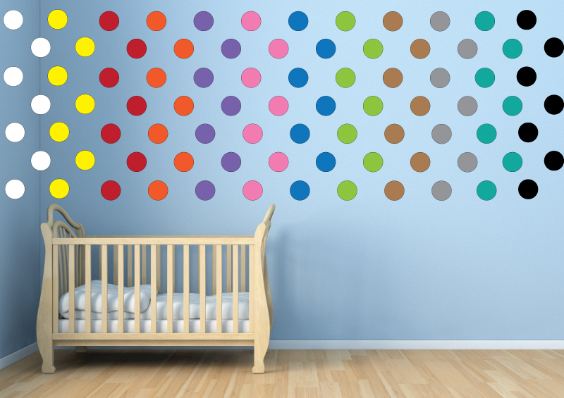 Dětské samolepky na zeď - Maxi - puntíky - kolekce XL