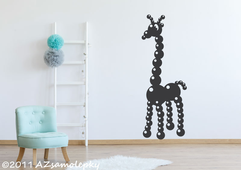Dětské samolepky na zeď - Bublinková žirafa - S (22 x 60 cm)