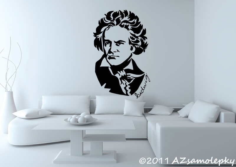 Samolepky na zeď - Ludwig van Beethoven - M (45 x 70 cm)