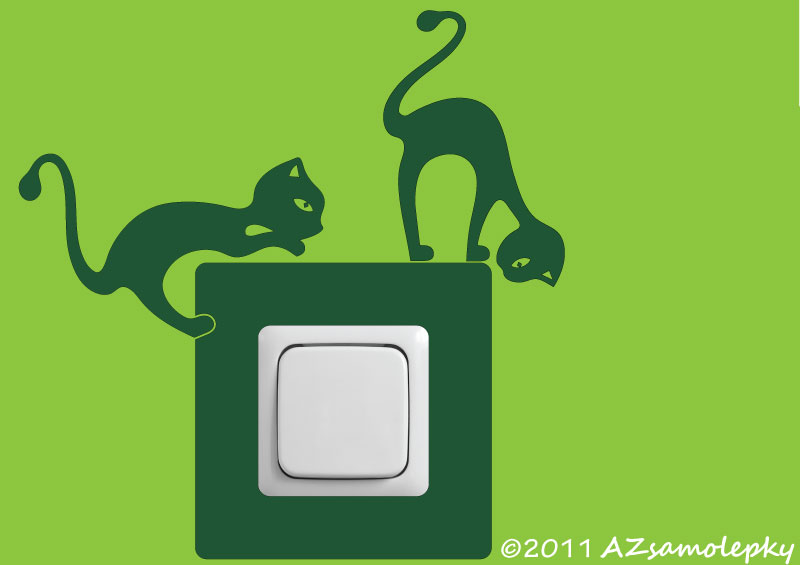 Samolepky pod vypínač - Kočky v akci