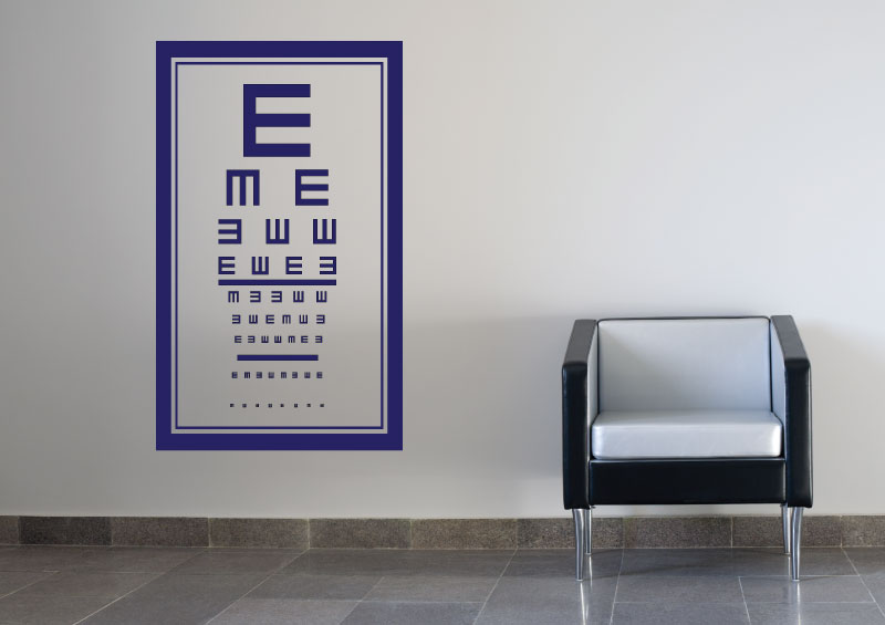 Samolepky na zeď- E - test očí - L (60 x 100 cm)
