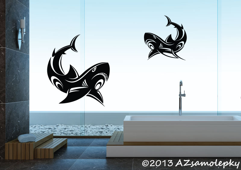 Samolepky na zeď - Žraločí duo Tatoo - kolekce XL