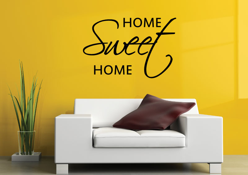 Samolepky na zeď-Nápis-Home sweet home - XL (90 x 62 cm)