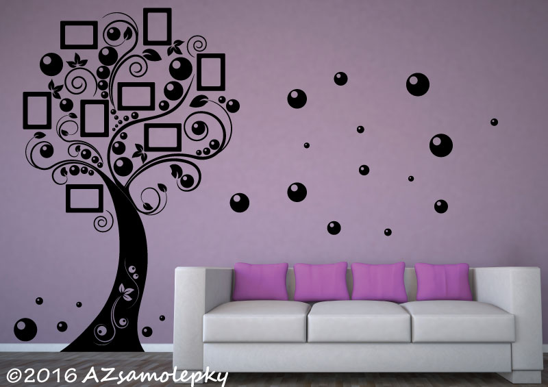 Samolepky na zeď - FOTO strom s bublinkami - XL + doprava zdarma