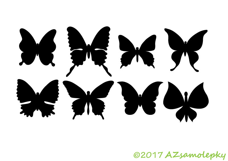 Samolepky na auto - Motýlci - kolekce S