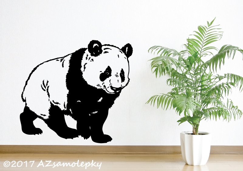 Samolepky na zeď - Panda - M (60 x 55 cm)