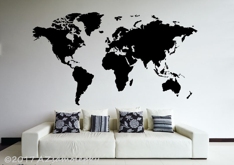 Samolepky na zeď - Mapa světa - XL (175 x 100 cm) + doprava zdarma