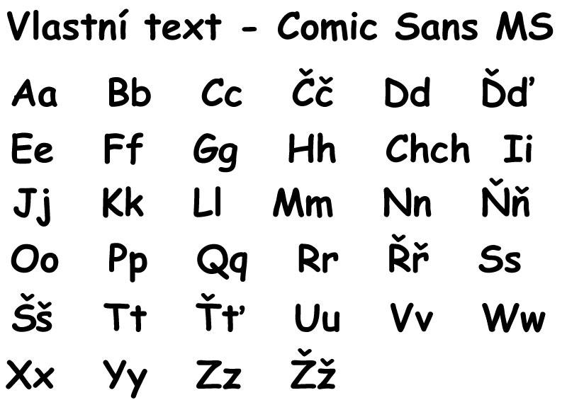 Samolepky na zeď-Vlastní text-Comic Sans - XS (výška 1.písmene - 3 cm)