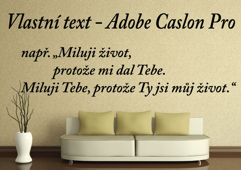 Samolepky na zeď-Vlastní text-Adobe Caslon Pro - M (výška 1.písmene - 8 cm)